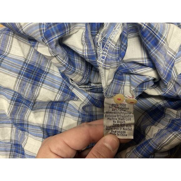 Johnny Was J3 Workshop Button Up Embroidered Floral Plaid Blouse Small - Picture 9 of 11